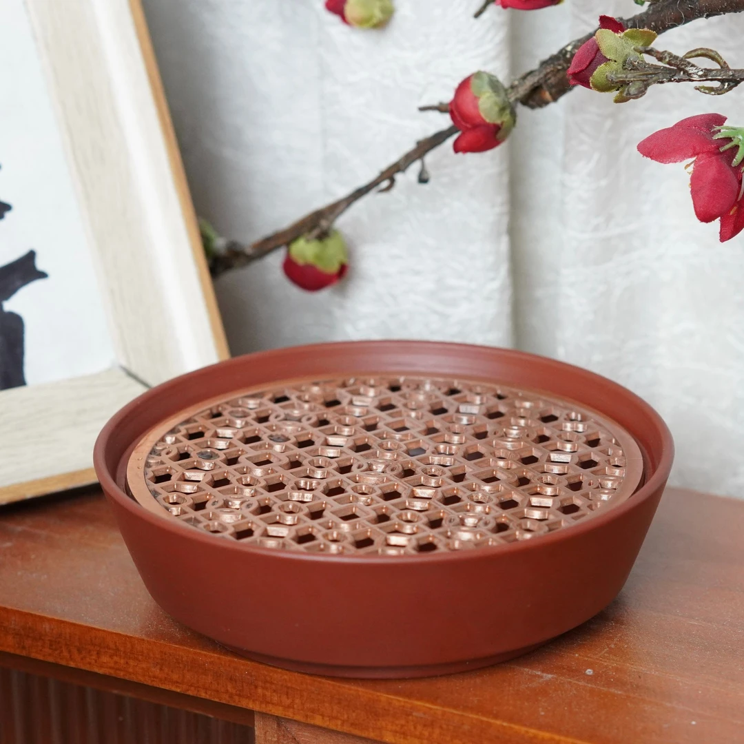 潮州原矿朱泥滤网壶承可拆壶托底座储水式小茶盘杯托蓄水壶承