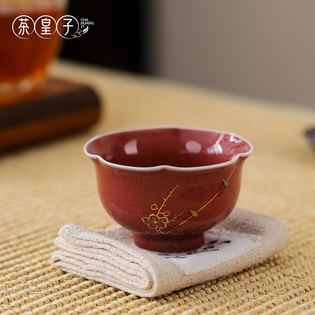 茶皇子豇豆锔钉主人杯陶瓷茶杯新中式功夫茶具女士品茗杯个人专用