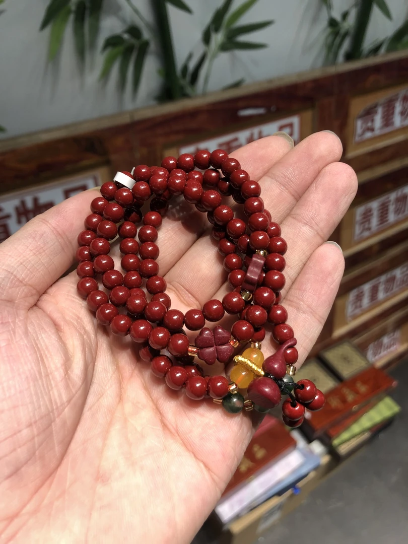 含辰砂工艺品朱砂多圈手串无礼盒S0989