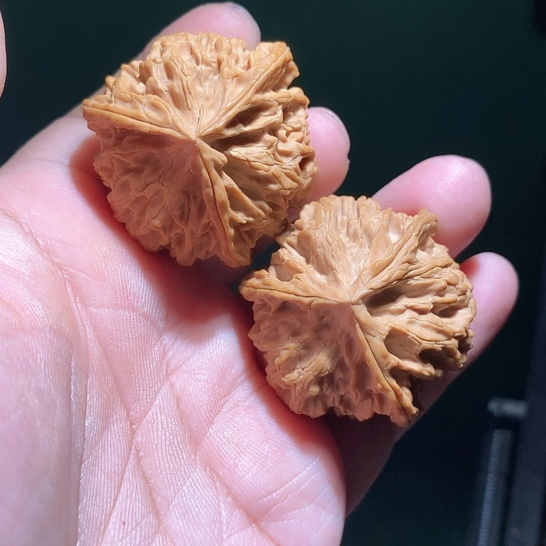 文玩核桃把件42苹果圆三棱全品