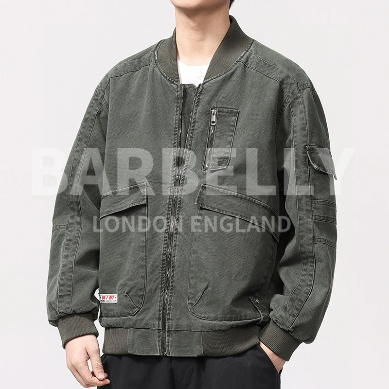 【娜先生】“西部牛仔”自然褪色水洗做旧层次感复古运动夹克