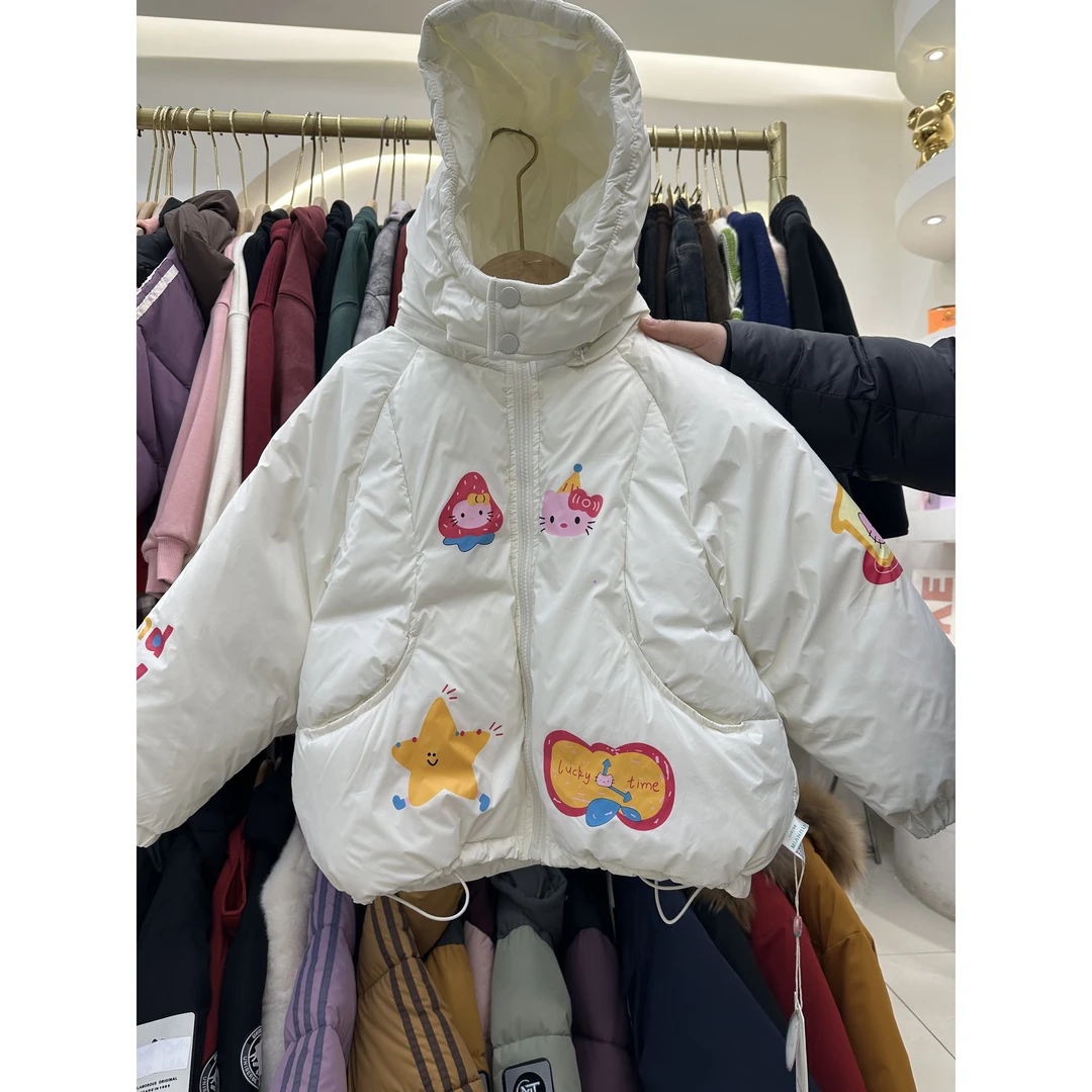 2024冬季新款卡通印花洋气带帽羽绒服 34427024