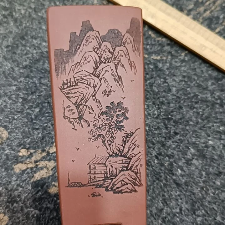 迁***鸟四方紫砂花盆签筒型