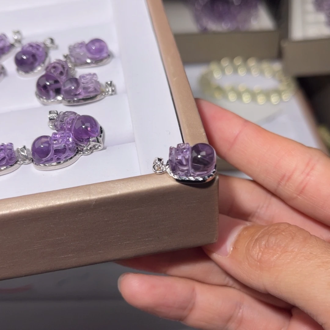 水晶手链未镶嵌紫水晶吊坠098