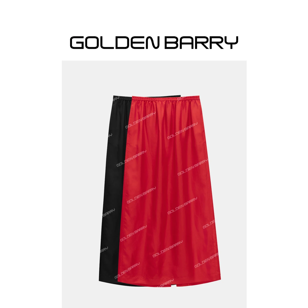 GOLDENBARRY|310194“曼哈顿的夜晚”高级感抽绳长款半裙