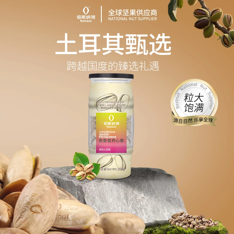 佰斯纳特土耳其开心果原色无漂白进口特产干果休闲零食小吃350克