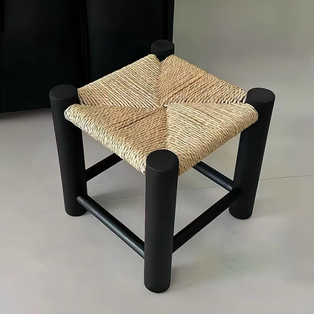 藤编凳子复古高颜值结实小矮凳家用入户门玄关换鞋凳子宝宝小板凳