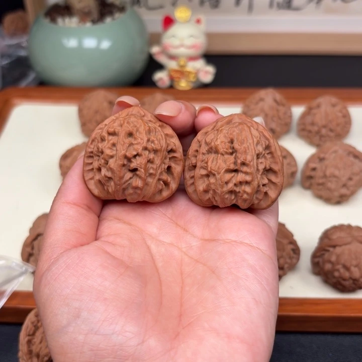 把件文玩核桃全品三角白39