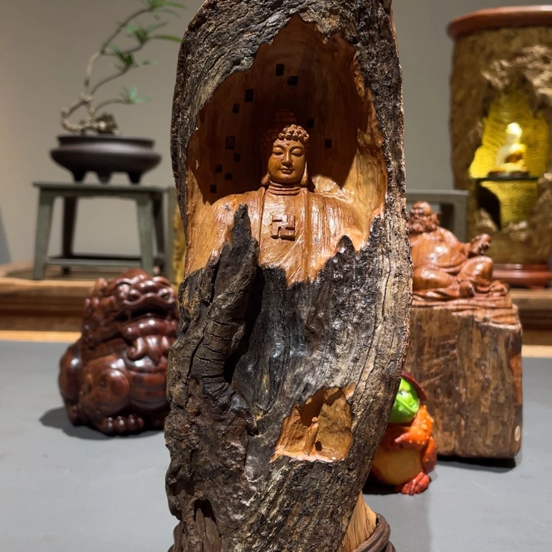 南***南木质荔枝木工艺品摆件香炉