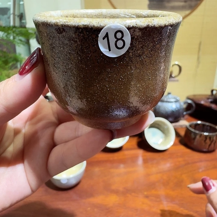 建水紫陶白泥柴烧杯微瑕