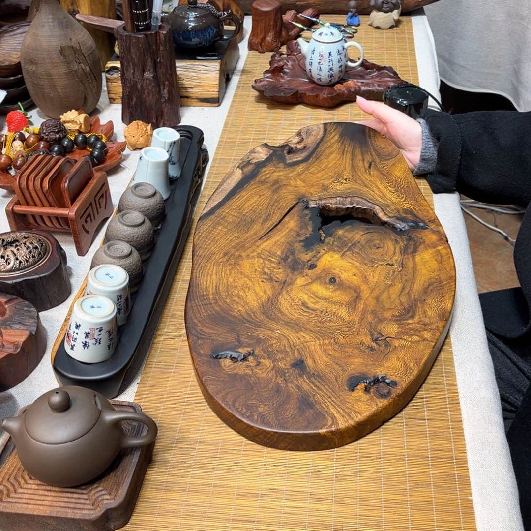 48缅甸鸡翅木随形干泡盘