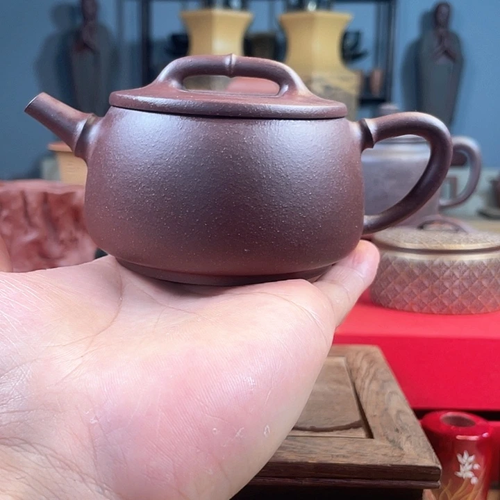 紫砂茶杯大口竹节石瓢壶微瑕