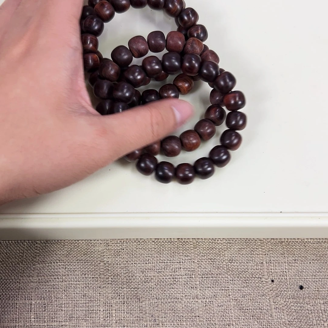 黄花梨/降香黄檀手串/手链12mm桶珠老料粗抛