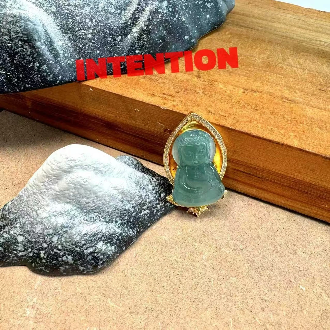 吊坠 正品INTENTION新中式【天空之蓝】宝宝佛吊坠AE1200