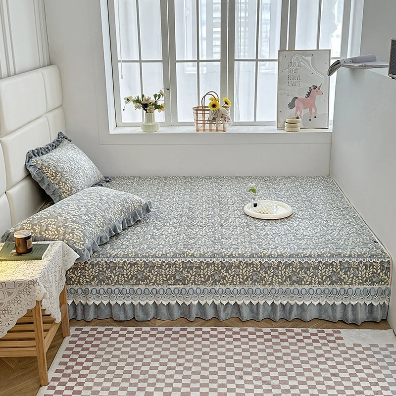 定做牛奶绒床盖垫单件加厚水晶绒夹棉榻榻米农村大炕防滑床垫炕单