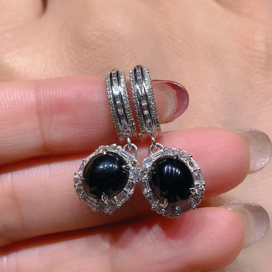 翡翠耳饰18K金镶嵌耳饰