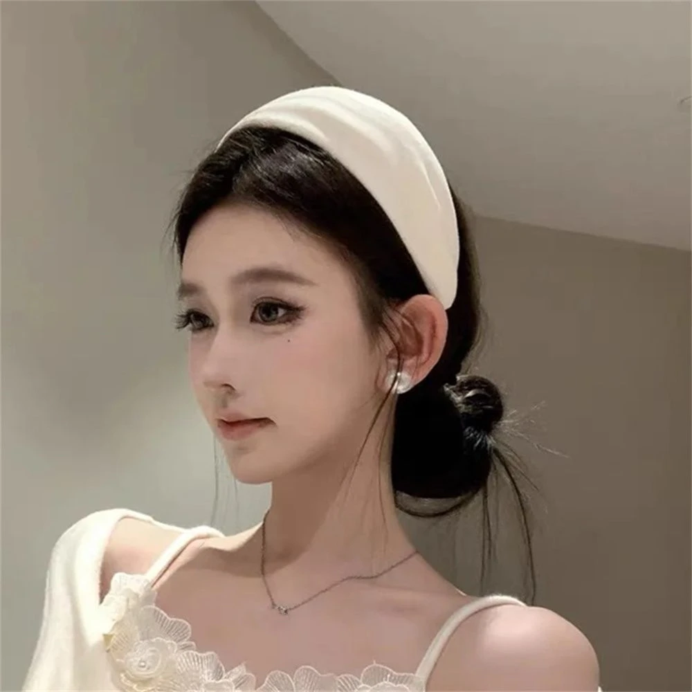 易梦玲同款法式针织白色加宽发箍女高颅顶时尚发带头箍发卡头饰