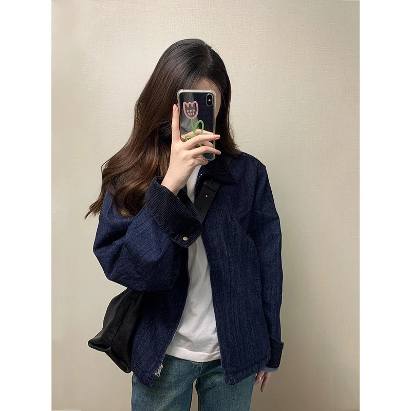 韩系早秋外套2026新款休闲宽松灯芯绒上衣美式复古慵懒风工装夹克