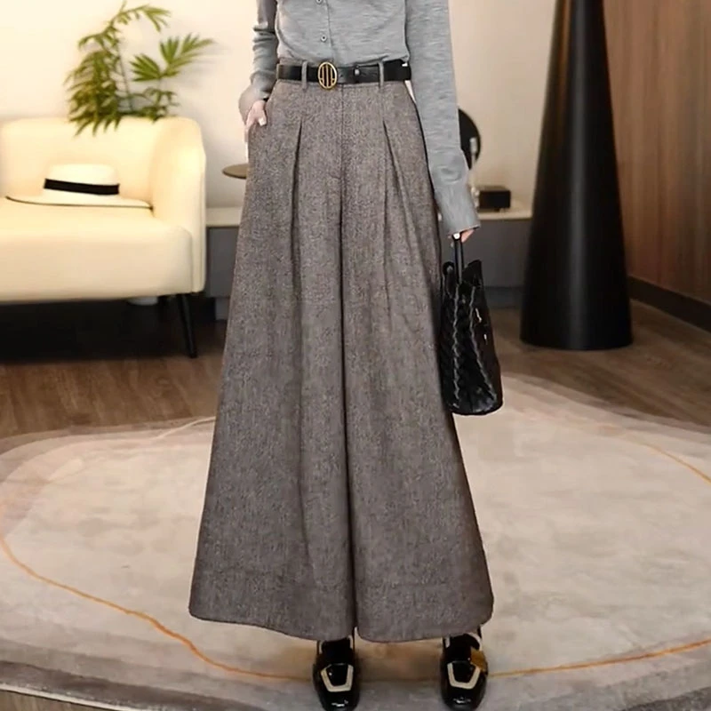 【商场同款】2025新款垂坠感高腰时尚气质百搭显瘦九分西装阔腿裤女