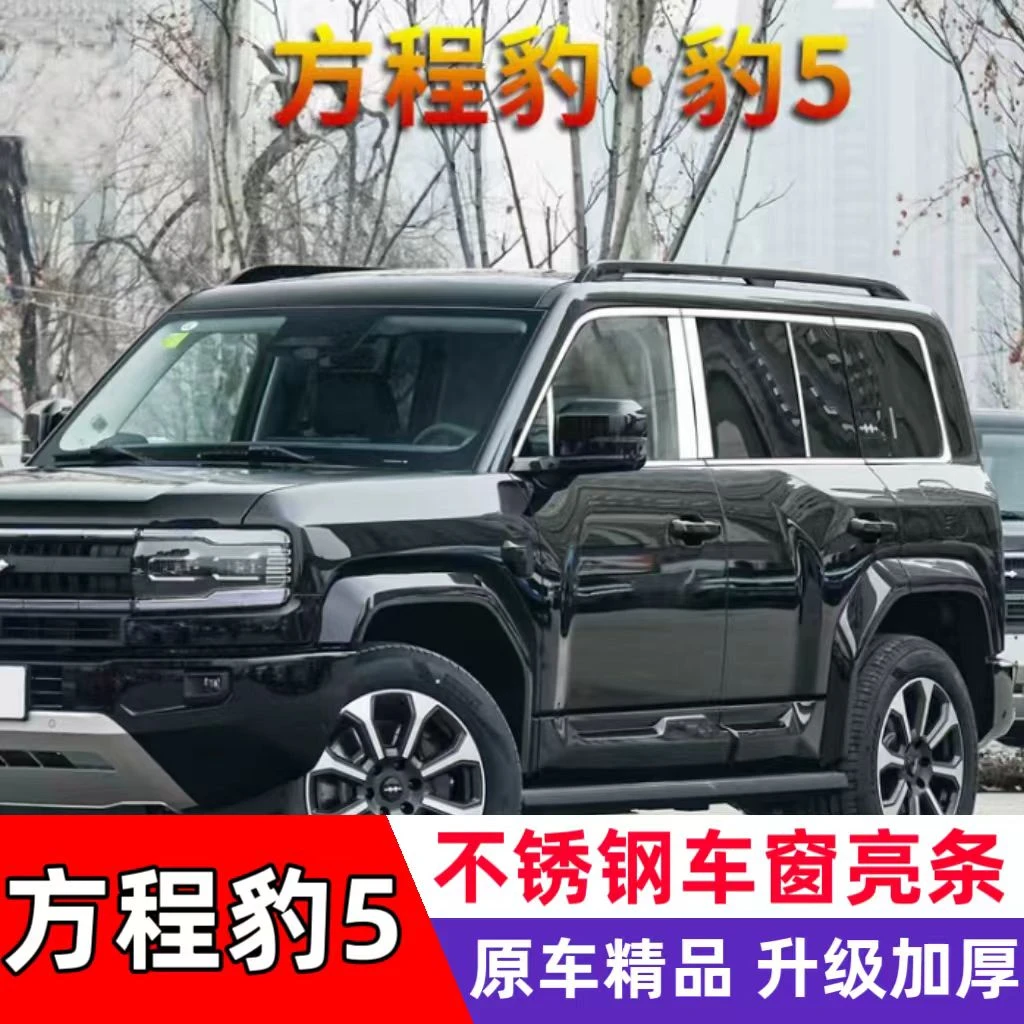 适用方程豹5专用不锈钢车窗亮条豹5改装车门外观升级车身装饰贴窗