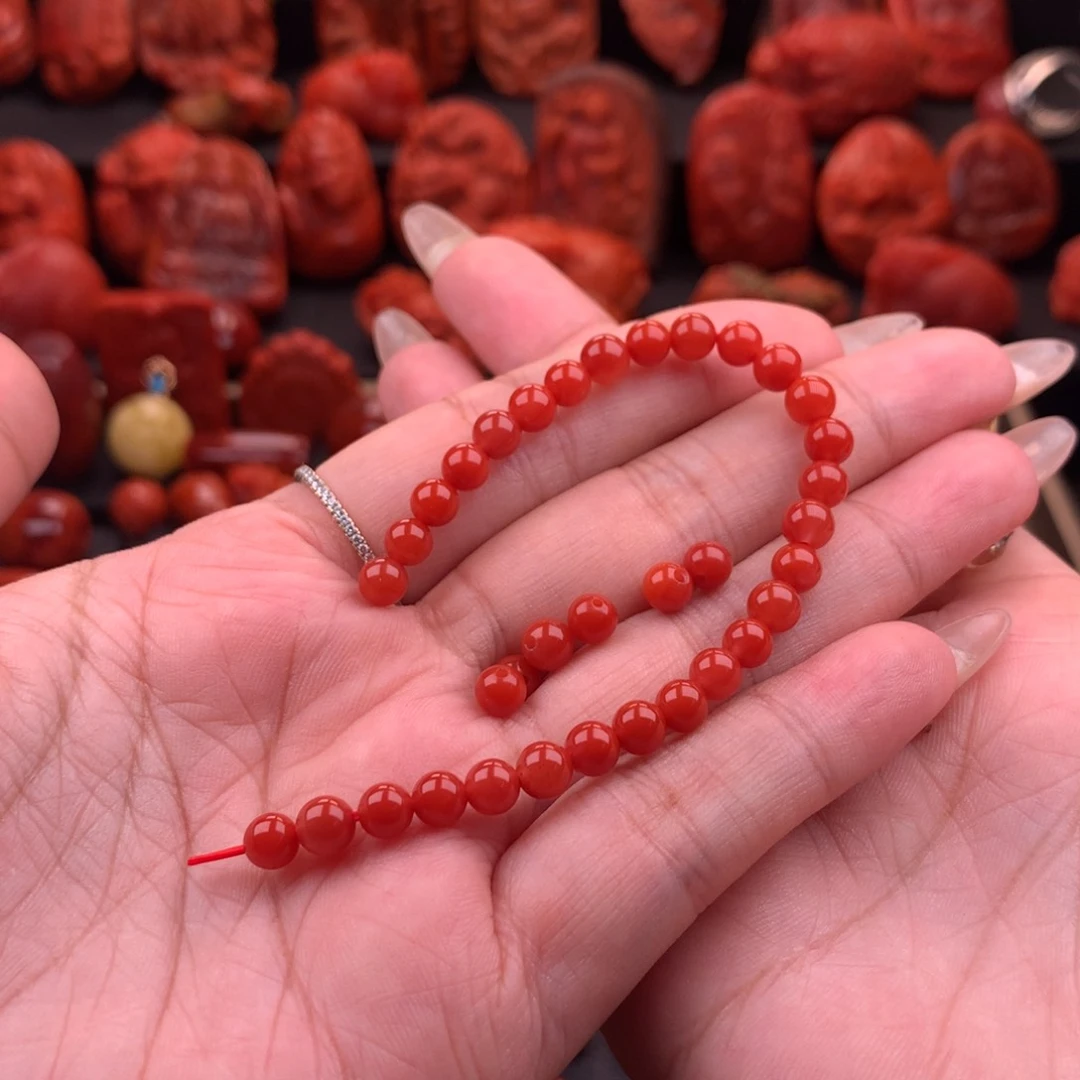 南红玛瑙南红川料货头手串5.2mm未镶嵌