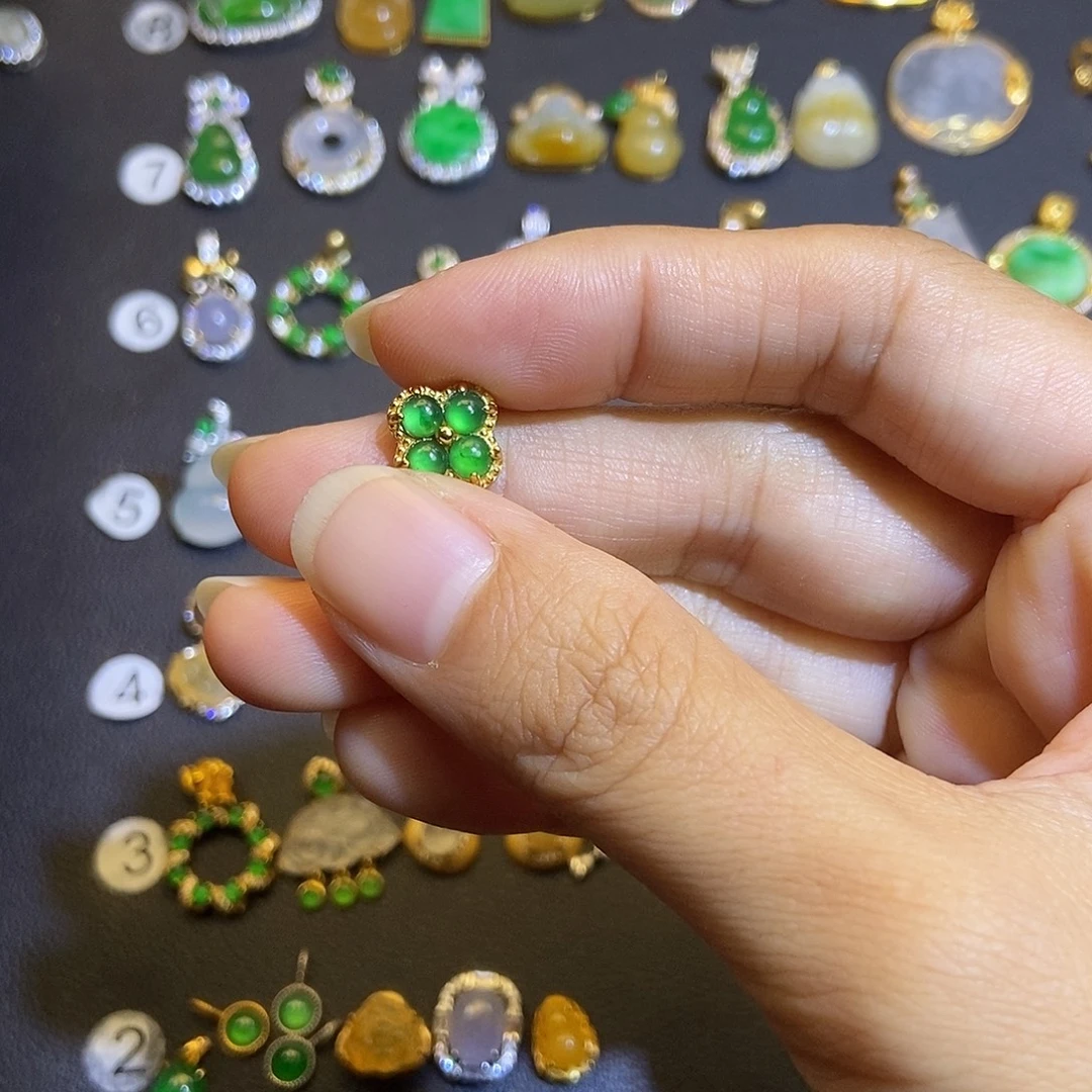 翡翠银S925镶嵌吊坠(不含链)