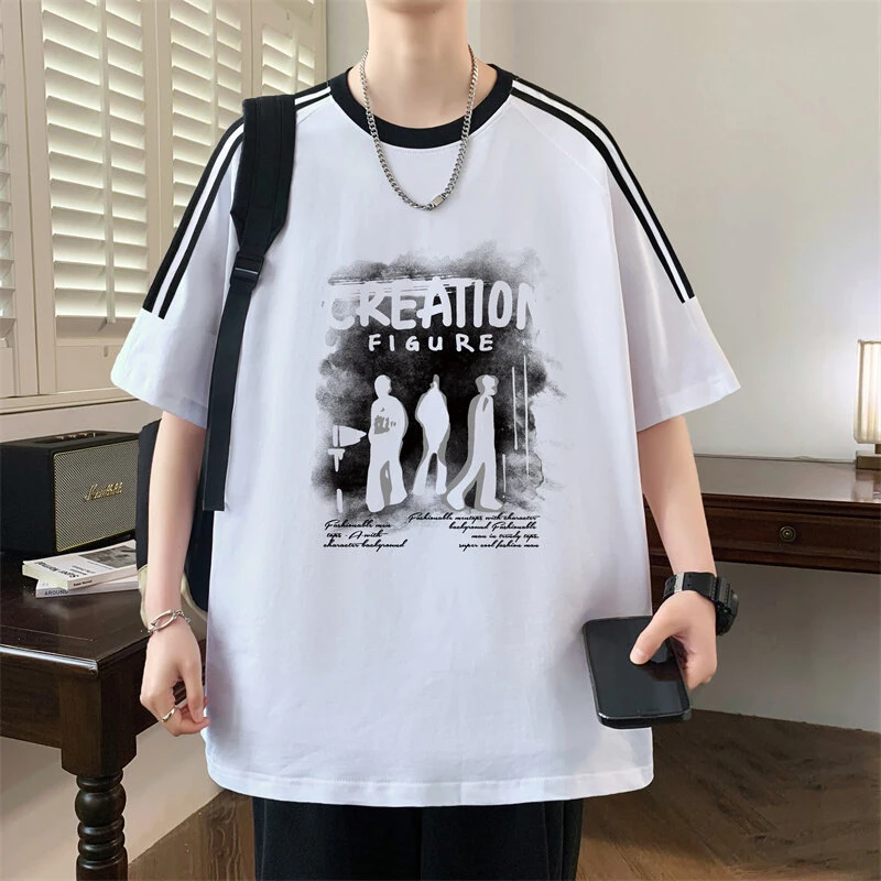 夏季纯棉短袖t恤男孩12-16岁青少年初高中学生14大童潮流上衣服15