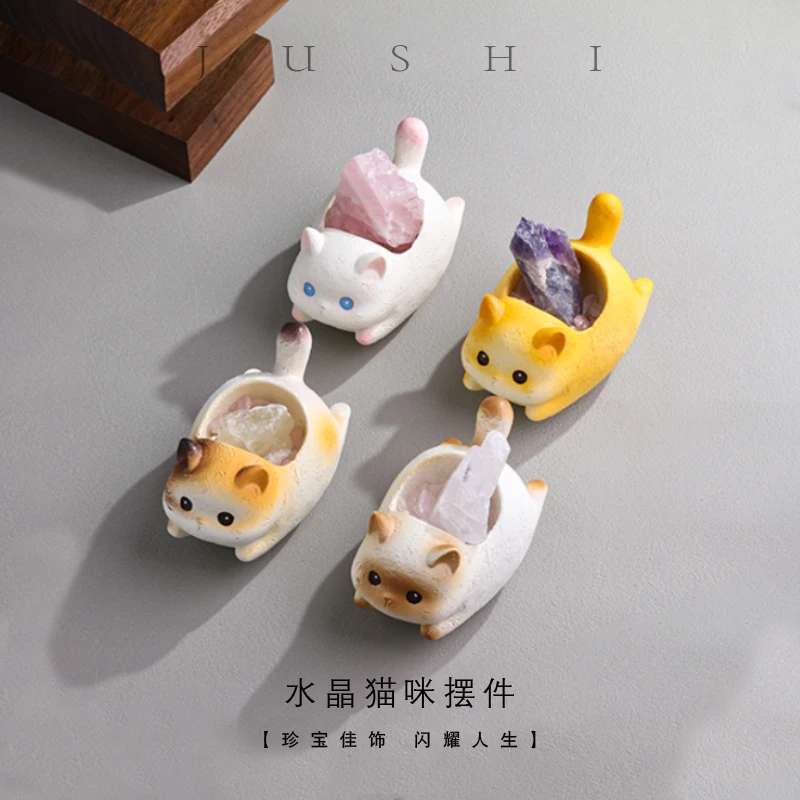 【举石珠宝】水晶猫咪摆件(一件/自选/多样性发)SC-1207-152