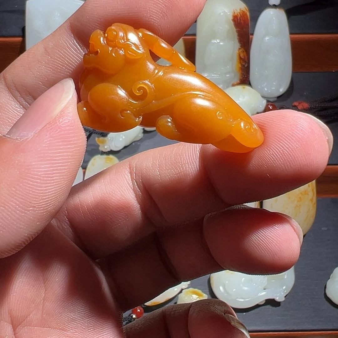 和田玉未镶嵌颈饰蝌*哆