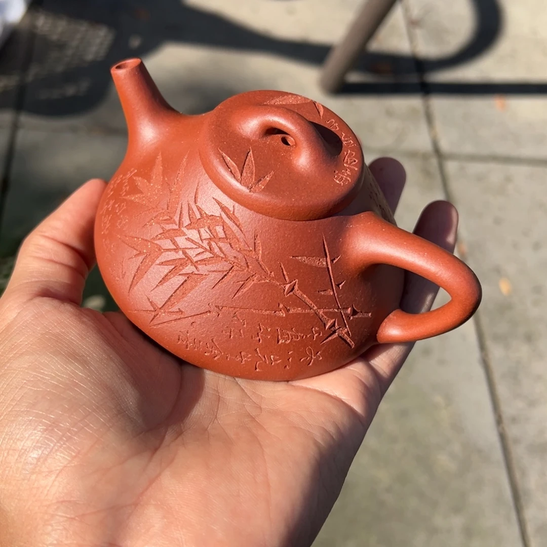 千***顺紫砂茶壶紫泥子冶刻绘