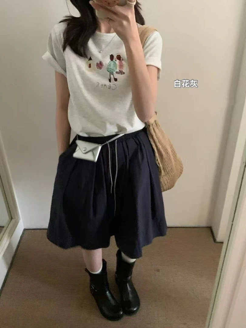 【NO退NO换】韩系设计感圆领短袖T恤17969  衣长60