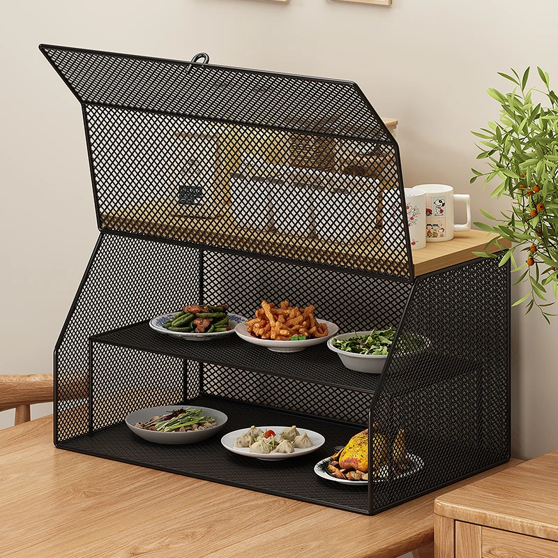 厨房菜罩架置物架家用桌面多层收纳架剩菜剩饭盖菜罩餐桌防苍蝇罩