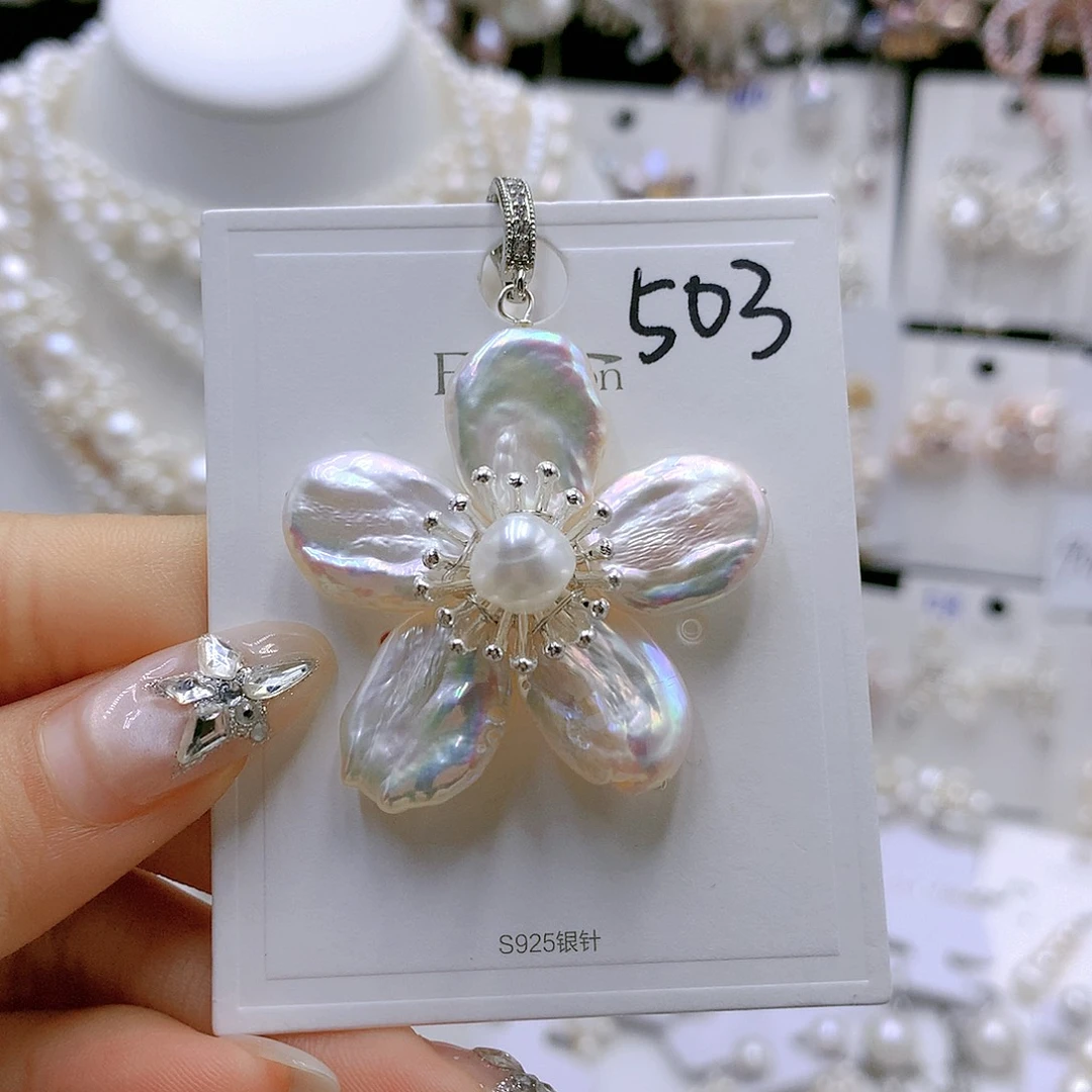 银S925镶嵌耳饰淡水珍珠刘***凉