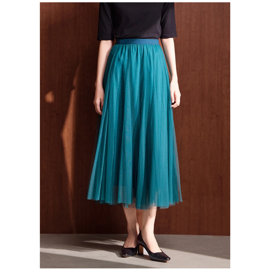 轻盈浪漫年轻感柔软舒适潮流优雅时尚精致网纱半裙VDA126SKA0