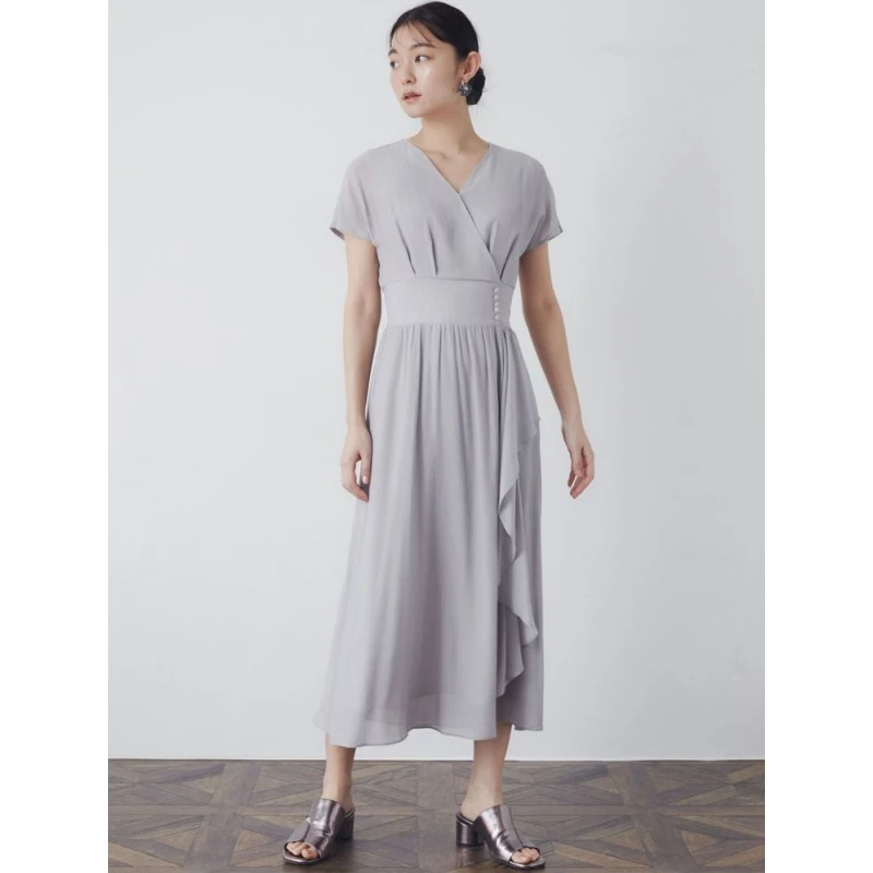 【胖虎家】 夏季新款 L 凉感舒适百搭纯色气质简约连衣裙