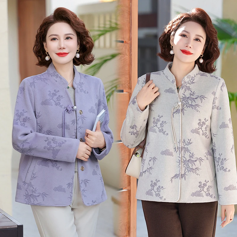 中老年人女春季唐装上衣服2025新款洋气妈妈春装新中式国风外套