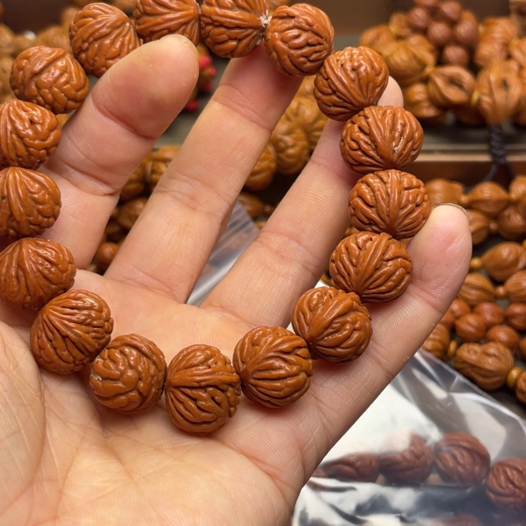 儒***聚手串桃核龙纹桃核48