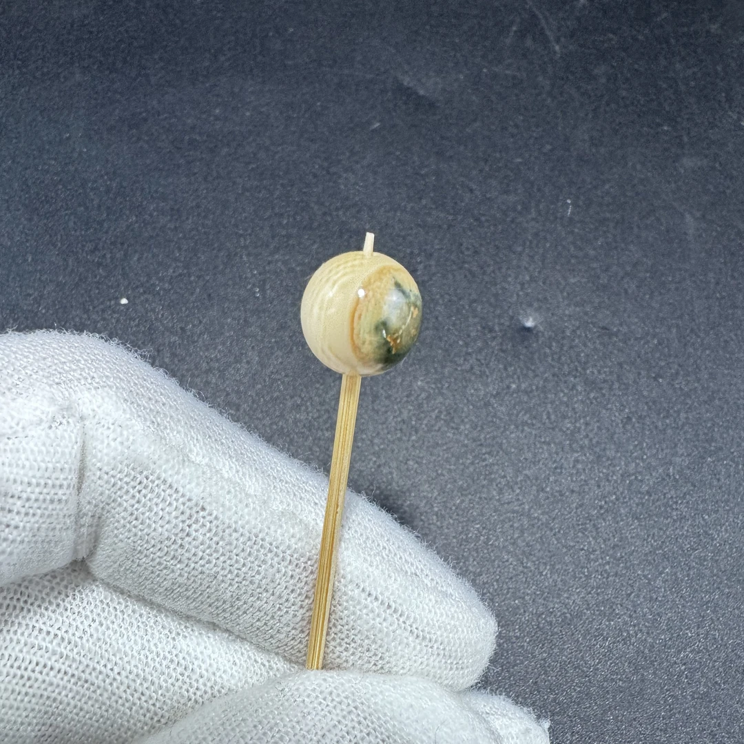 【猛犸兄弟】L0099 天然猛犸牙10mm蓝眼睛单珠