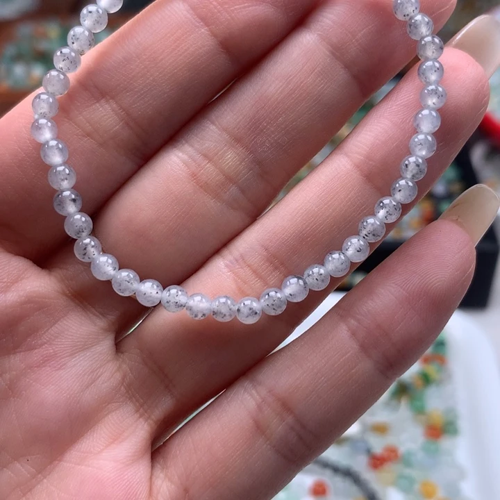 翡翠散珠冰乌鸡手串