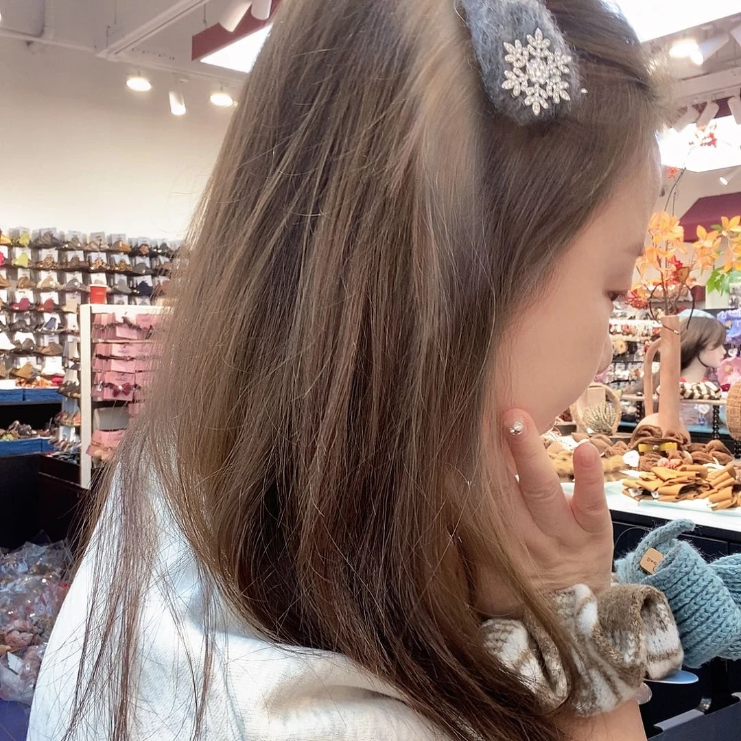 皮质非金属雪花灰色掰掰夹