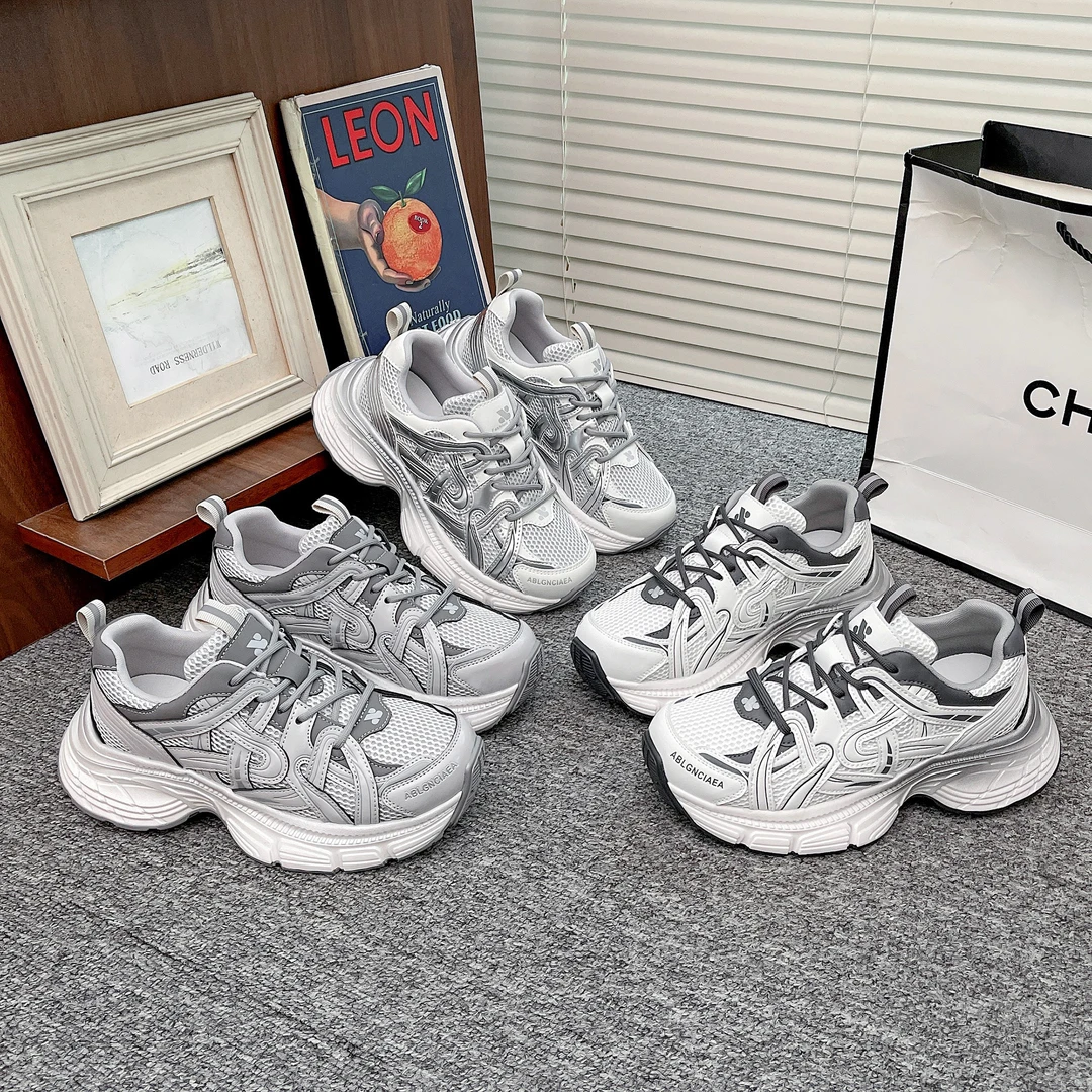 [酷酷工厂]真皮春季新款增高厚底潮牌运动透气休闲复古老爹鞋女