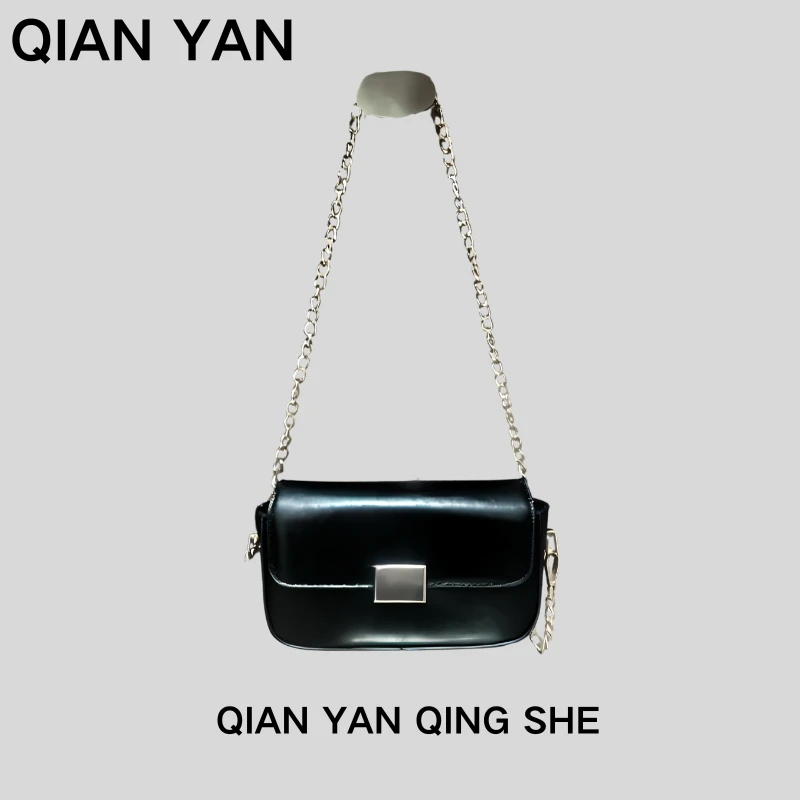 新款【黑色】轻奢肩包拉链暗袋千金风链式时尚手机包单肩气质斜挎包