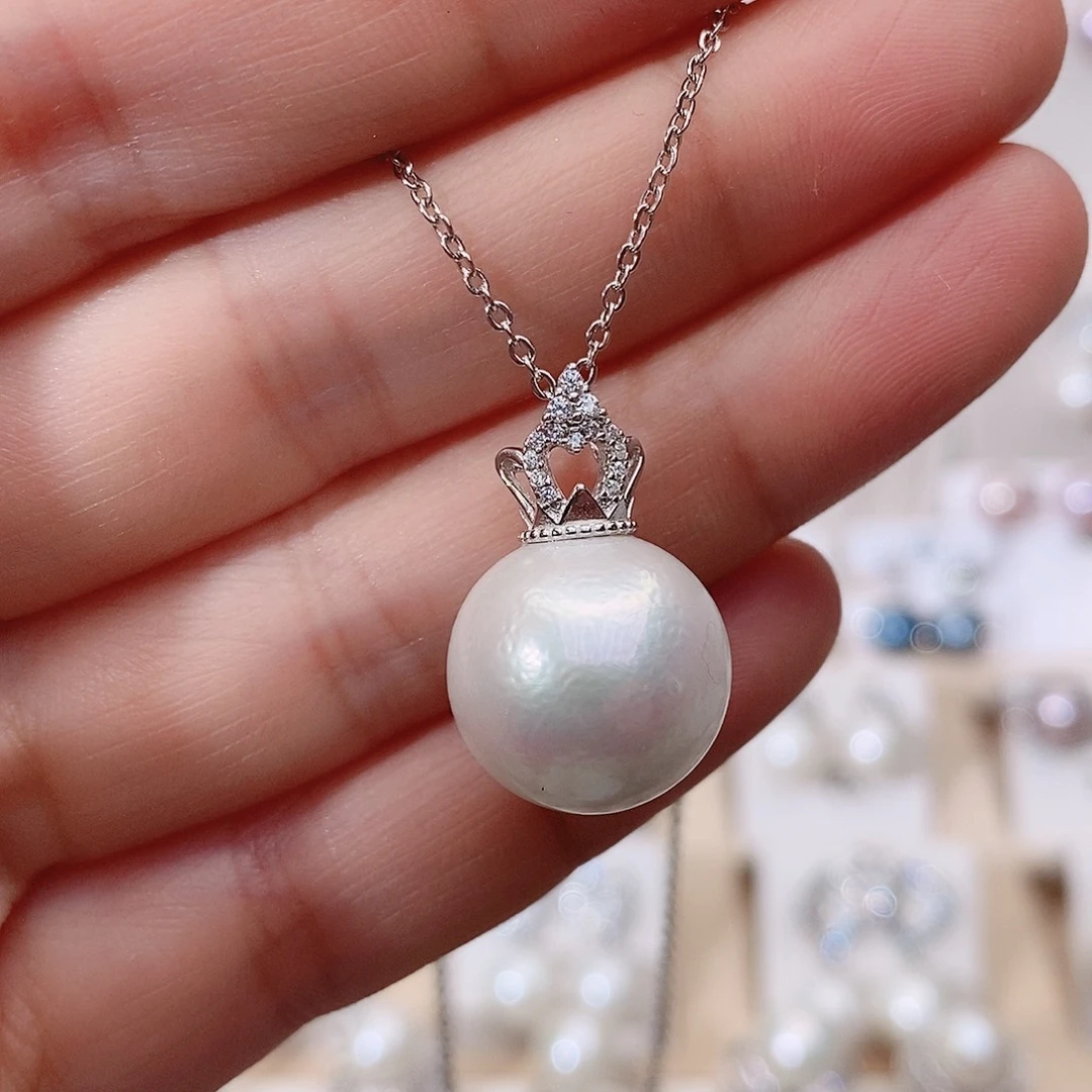 颈饰银S925镶嵌淡水珍珠