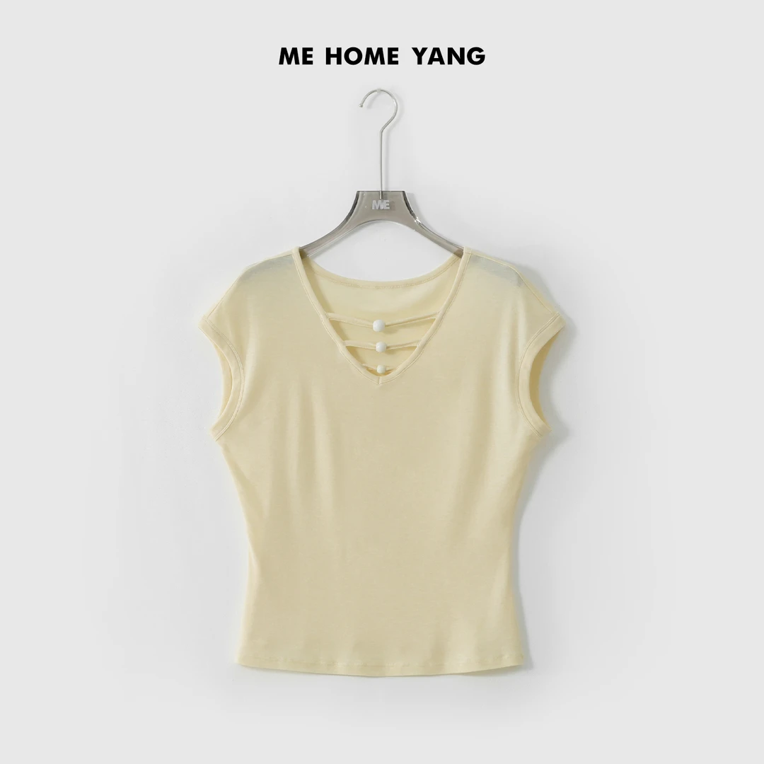 ME【赫本假日坎肩】莱赛尔绵羊毛混纺显瘦舒适时尚百搭T恤MESS3530