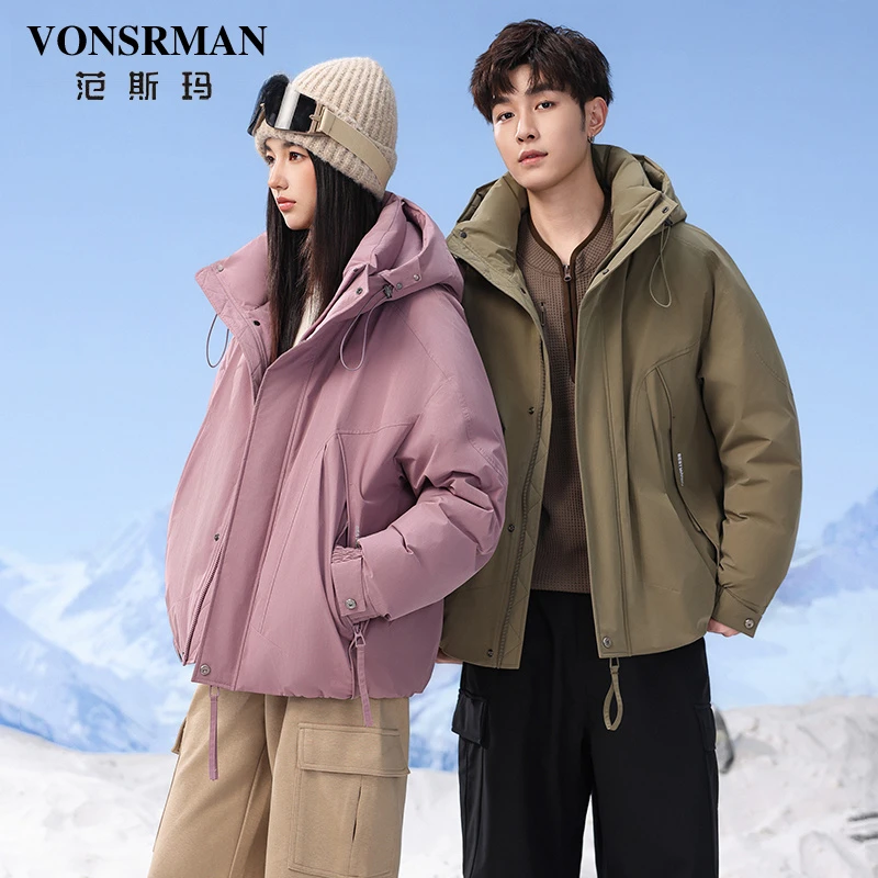 工装短款羽绒服女2025冬季新款小个子超好看户外防风保暖情侣外套