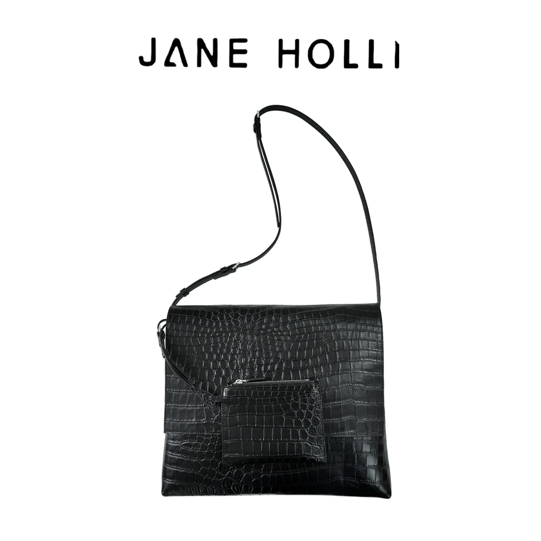 【JANE HOLLI】2025新款女包牛皮压纹单肩通勤包包女
