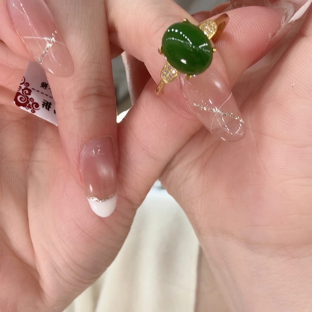 和田玉银S925镶嵌戒指