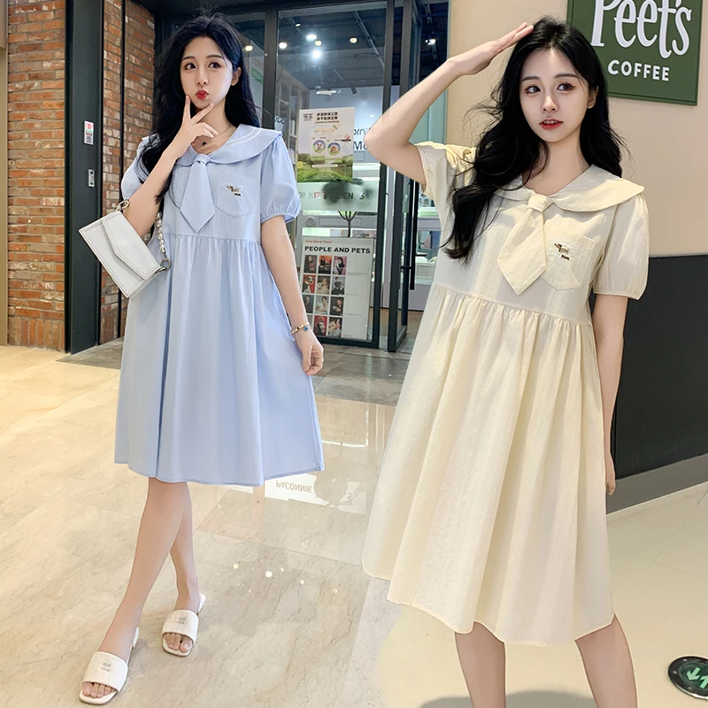 【酥酥】小个子2025新款孕妇连衣裙高级感显瘦气质宽松遮肚裙子