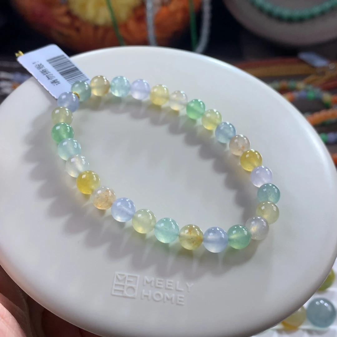 翡翠未镶嵌手链大漏！高冰油画马卡龙多宝单圈卡6.7