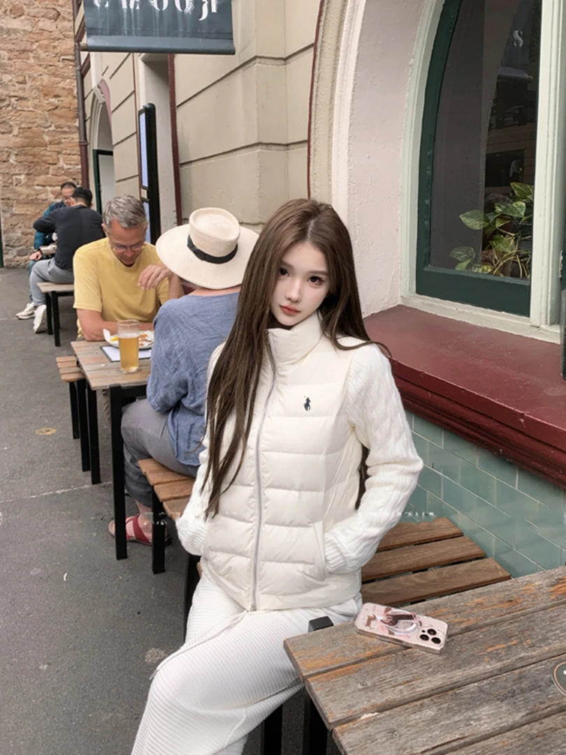 高版本RL经典小马刺绣简单百搭轻便舒适坎肩鸭绒背心